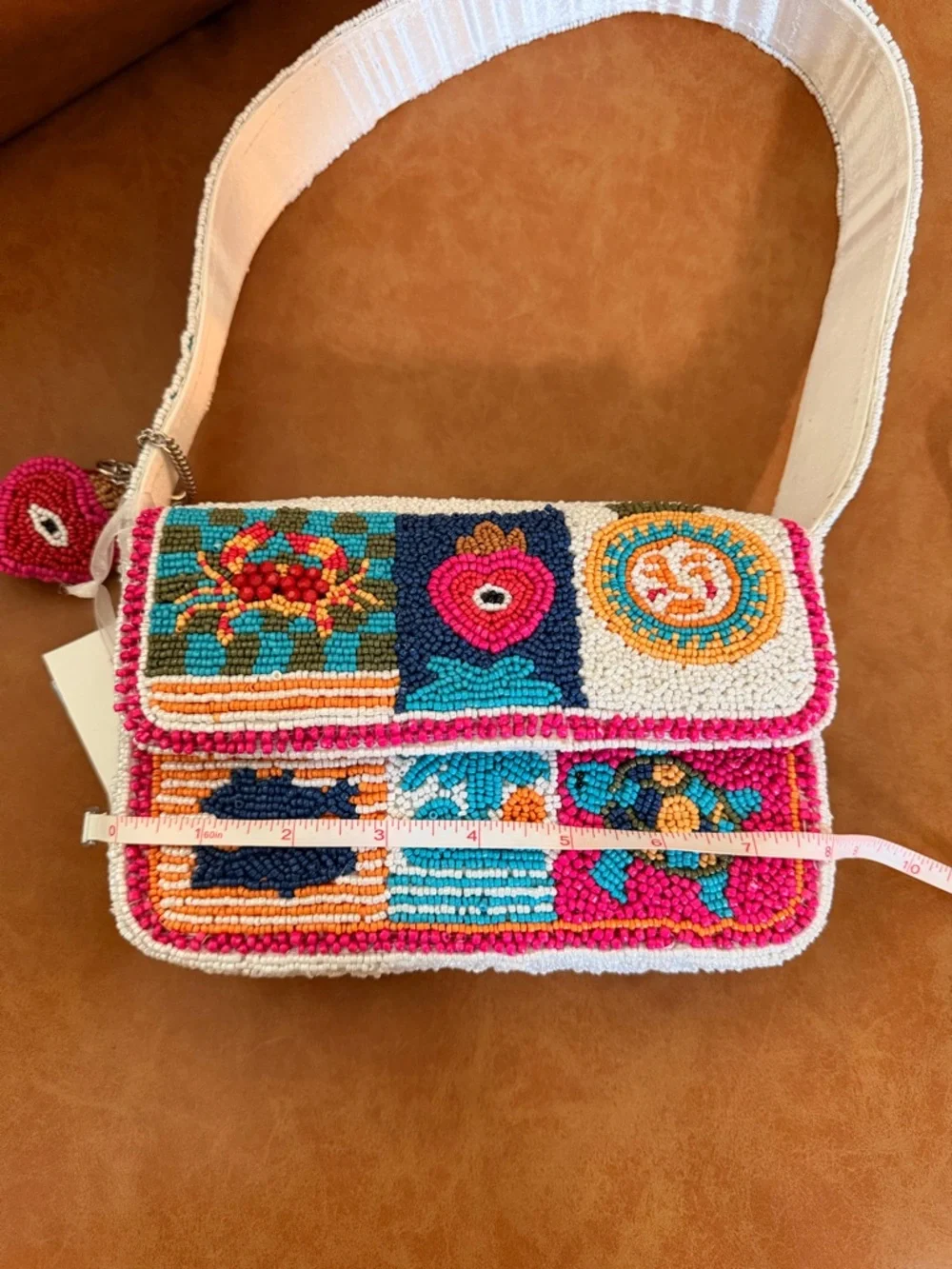 Viral TJ Maxx Beaded Crab Evil Eye Bag Made in India Colorful TikTok Trend Purse - Picture 11 of 15